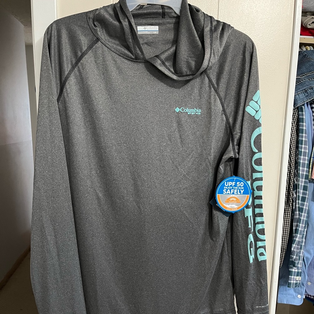 SOLD- NWT Columbia PFG Terminal Tackle Mens Hoodie Sz Large UPF 50